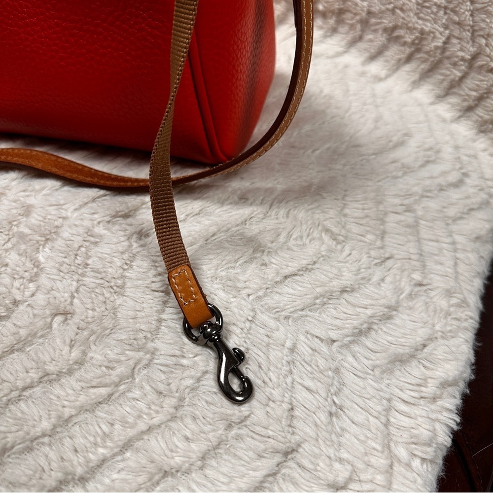 Dooney & Bourke Orange & Tan Detachable Strap Satchel, NWOT + Dust Bag - Picture 6 of 12